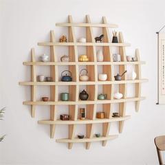 茶物具展示架博古架挂挂墙实木现代简约中多AL100233宝阁壁式式茶