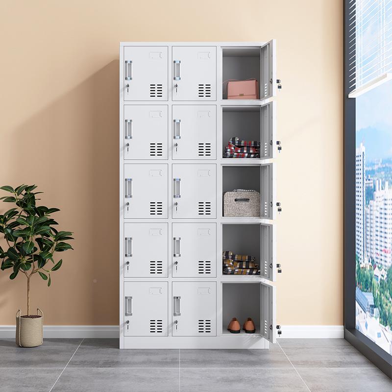 十五门校铁皮更衣柜员工子学宿舍储物柜衣带柜锁更衣柜健身15门浴