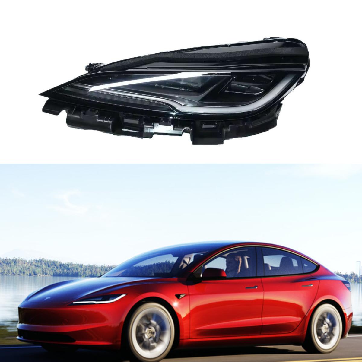 2023特斯拉焕新Model 3前大灯LED汽车前矩阵照灯总成
