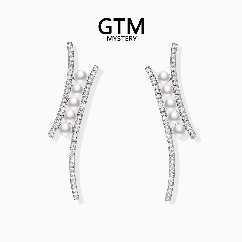 GTM天然淡水珍珠银耳钉明星同款