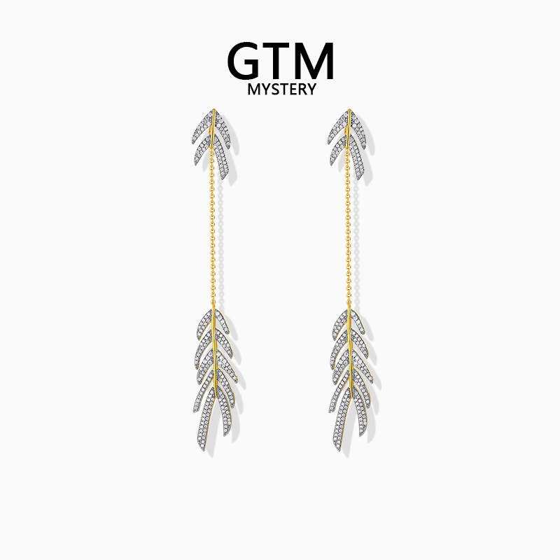 GTM摇曳柳叶耳环轻奢小众耳饰