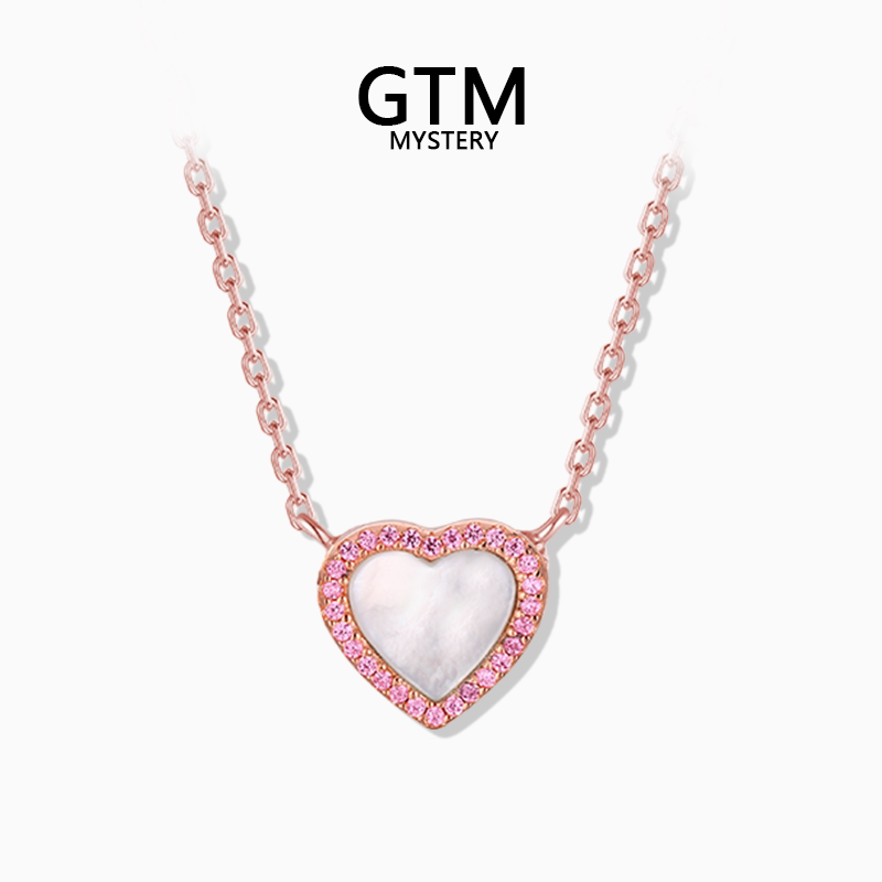 GTM爱心母贝项链小众高级银饰品