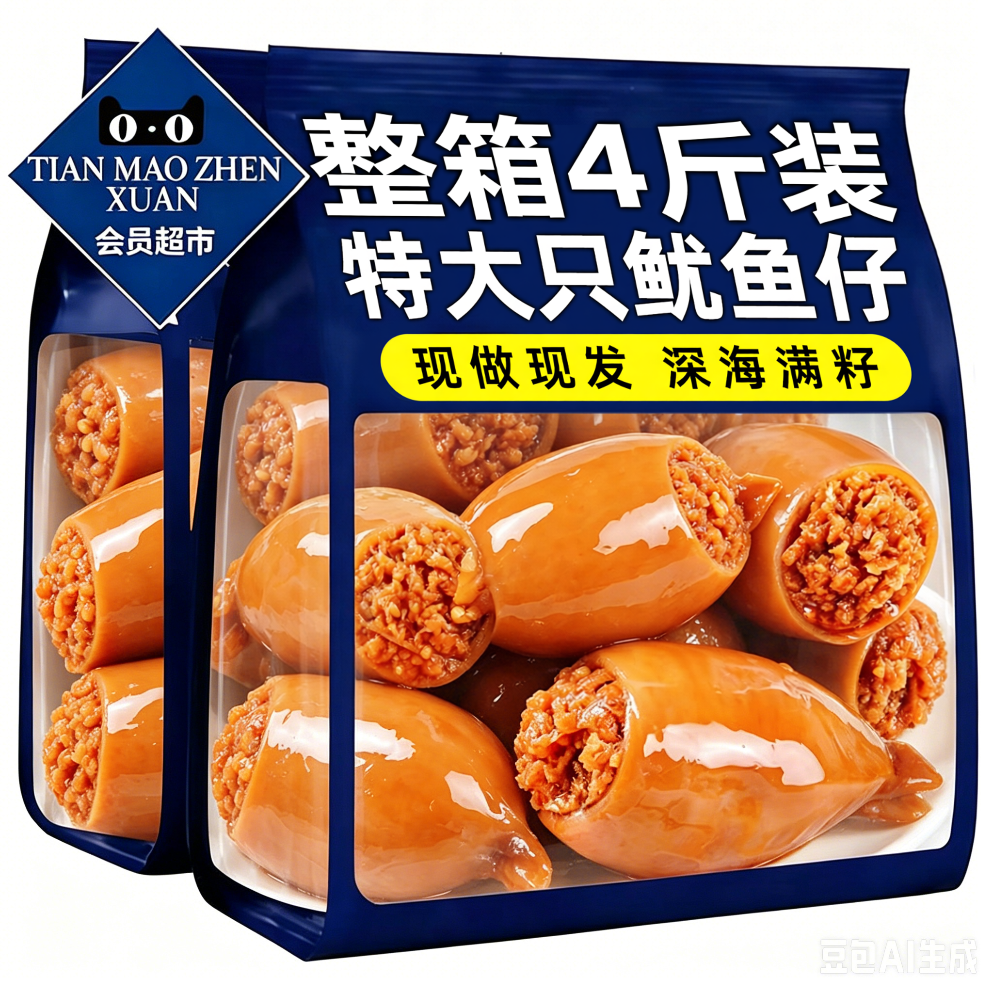 开袋即食带籽鱿鱼仔香辣烧烤墨鱼仔小包装鱿鱼仔零食官方旗舰店