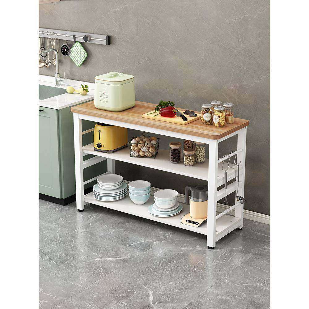 厨房置物架实木马六甲操作台收纳碗柜微波炉架烤箱落地切菜桌家用,厨房/烹饪用具,厨房置物架/置物柜/角架,淘宝优惠券,粉丝福利购,淘宝优惠卷