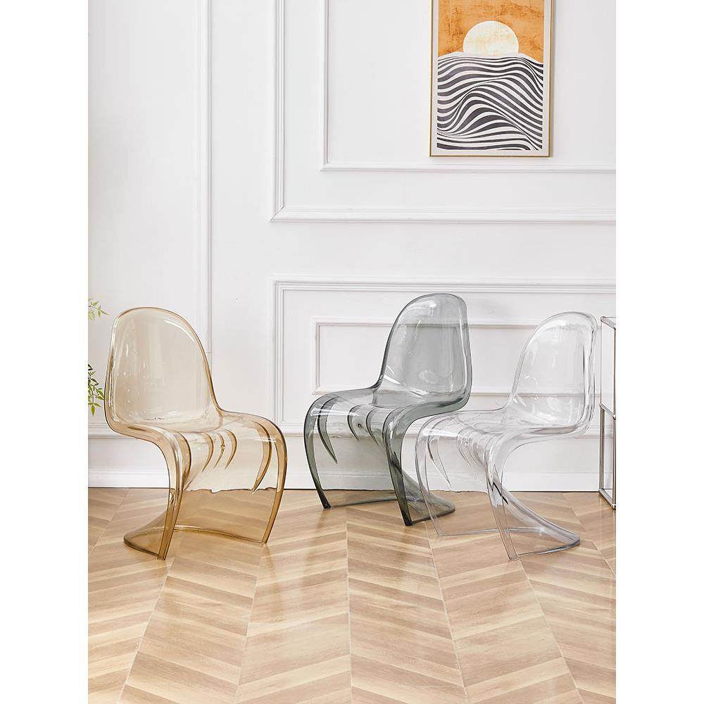 亚克力椅子北欧家用透明塑料靠背椅简约设计师潘东椅创意休闲餐椅