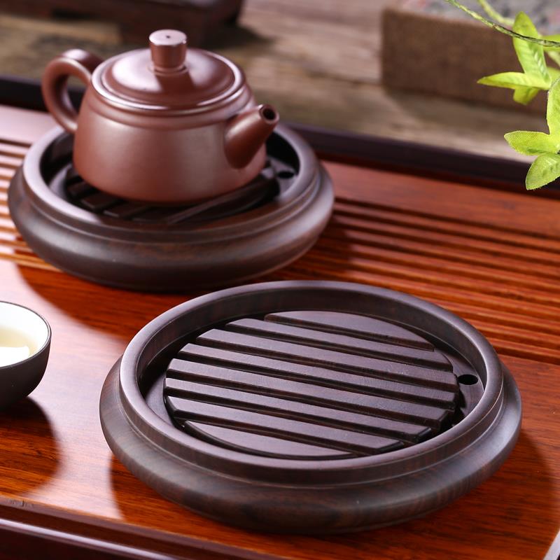 黑檀实木茶壶垫壶承隔热茶座茶壶架功夫茶具壶托养壶垫茶道零配件