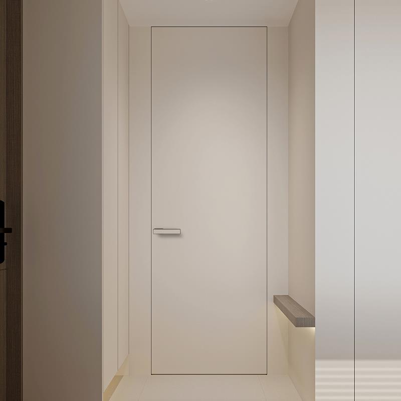 定制无框隐形门背景墙暗门极窄边框室内铝木门涂料门极简卧室房门