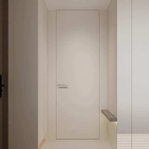 定制无框隐形门背景墙暗门极窄边框室内铝木门涂料门极简卧室房门