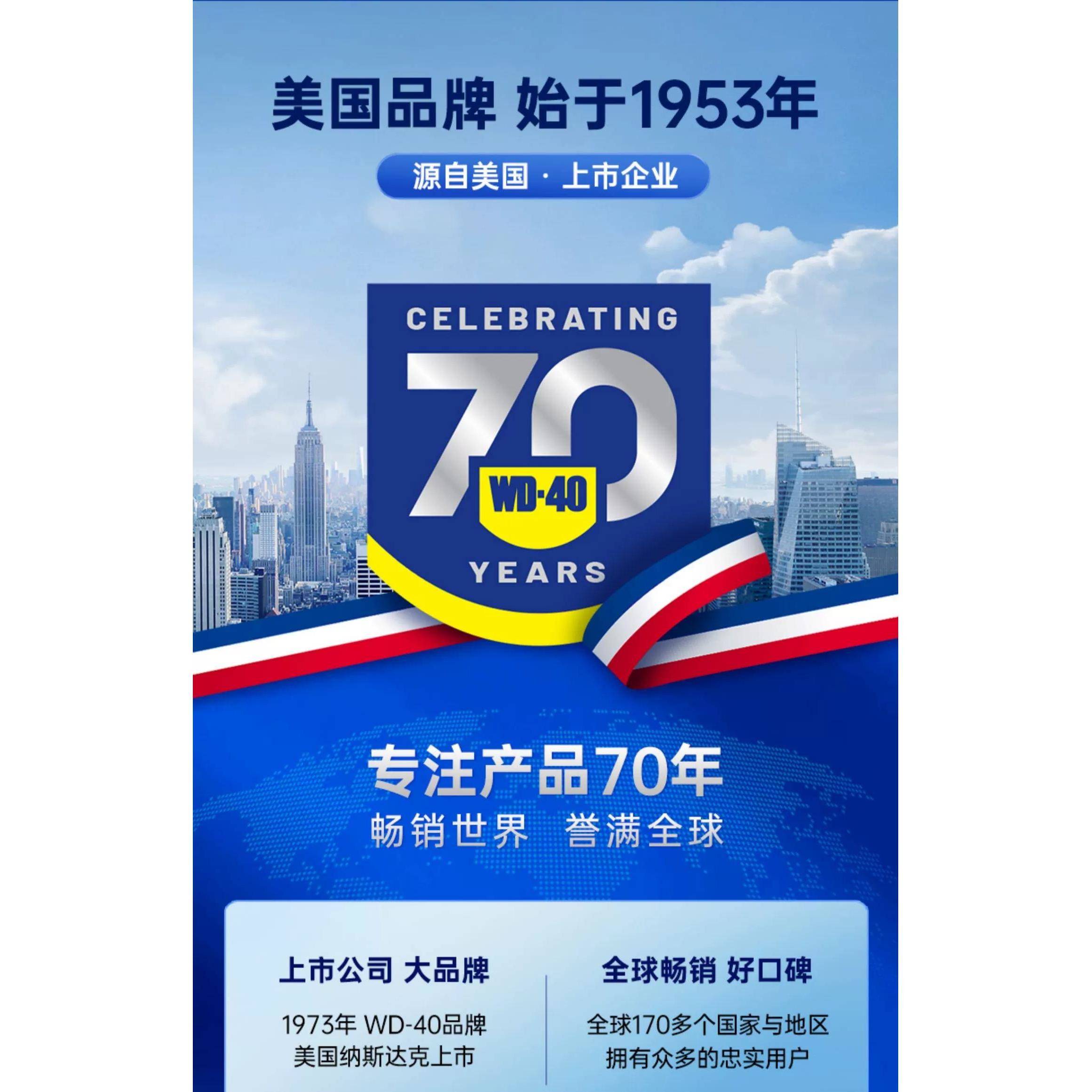 wd-40除锈剂去锈神器润滑剂金属强力清洗螺丝松动wd40防锈油喷剂