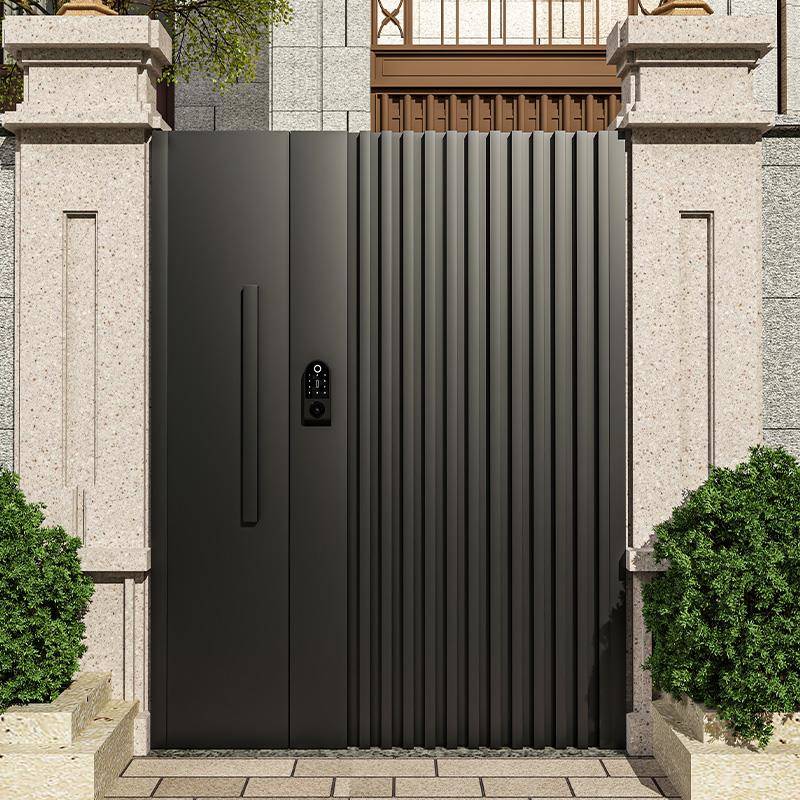 庭院门铁艺别墅大门入户单开双开门户外农村自建房院子花园子母门