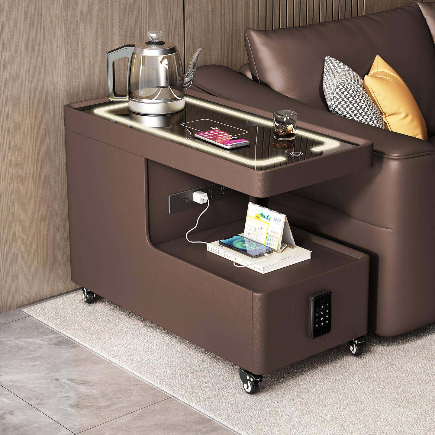 现代简约可移动沙发边几茶几客厅家用带轮烧水壶一体茶水柜侧边柜,住宅家具,角几/边几,淘宝优惠券,粉丝福利购,淘宝优惠卷