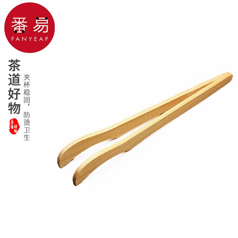 -5Y茶夹BA1S40-竹制茶叶夹子镊子单个黑檀木实木茶杯泡茶功夫