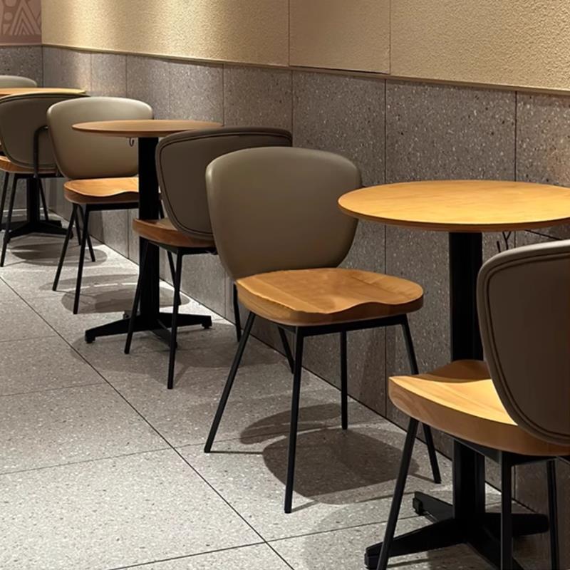 咖啡馆奶茶店食堂餐椅时尚简约原木拷贝椅子凳子