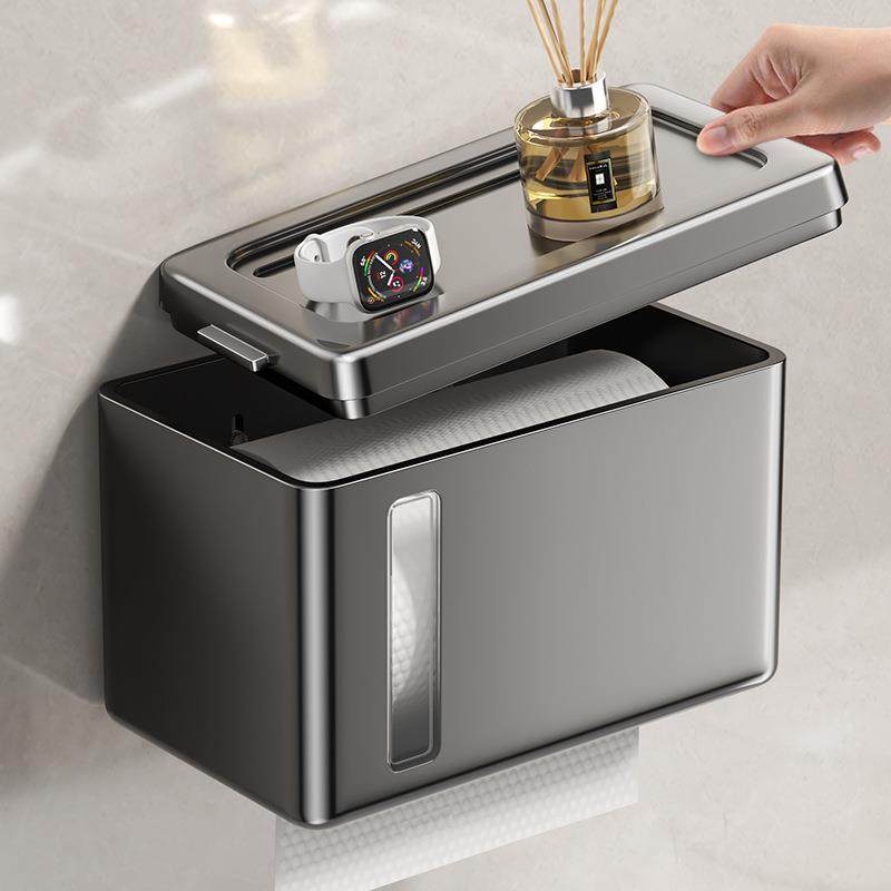 卫生间纸巾盒免打孔防水壁挂式厕所卷纸架厕纸抽纸盒卫生纸置物架