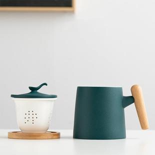 定制陶瓷泡茶杯带盖茶水分离杯家用大容量水杯送客户礼品杯子套装