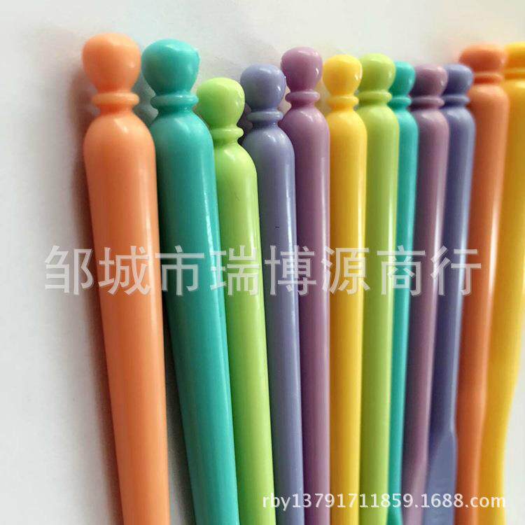 ABS塑料钩针 彩色钩针 一套12根OPP袋装 编织工具