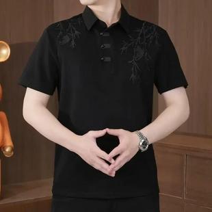 刺绣商务夏季 i国风新中式 Polo衫 高品 短袖 新中式 廷侯轻奢男装 衬衫