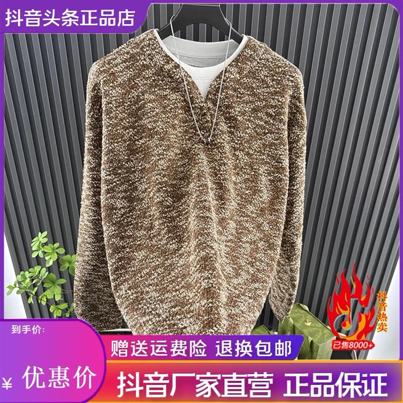 ZJ轻奢服饰2025秋冬季n美式潮牌假两件男士卫衣潮流复古轻奢高级