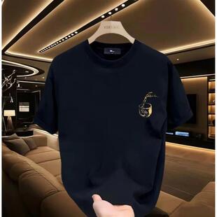 新款 高端轻奢半袖 大码 短袖 休闲百搭重磅纯棉 宽松T恤男士 2026夏季