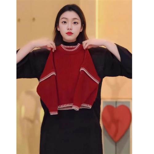 小西米母婴店男z女童加厚针织衫衣秋冬W套头慵懒毛衣新中式安哥拉