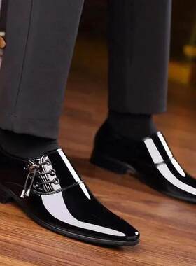 久顺精选男士皮鞋新款男式男鞋休闲商务尖头J韩版英伦风大码皮鞋