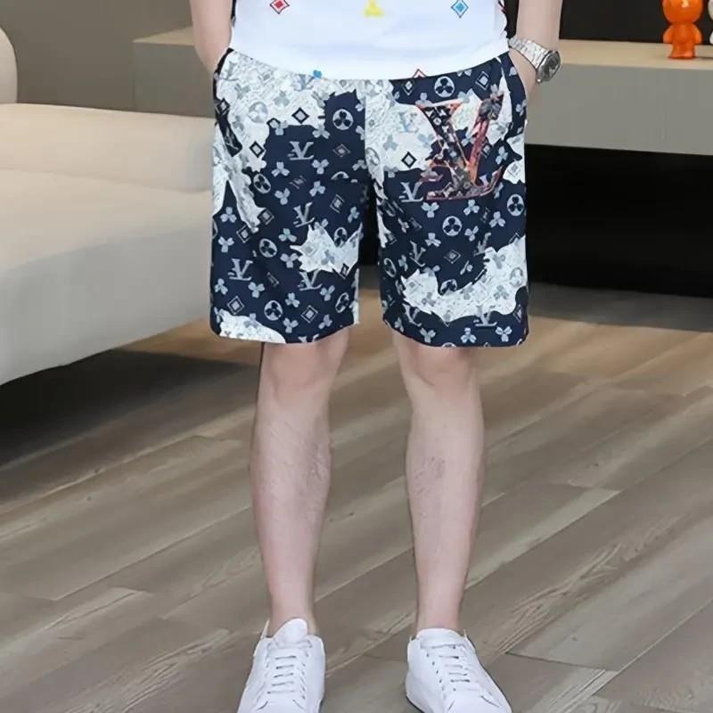 日美轻奢RM欧货男士短裤高级感印花o休闲五分裤时尚r短裤运动男裤