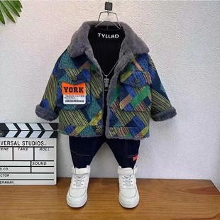 星童优选童装儿童男童秋冬装加绒夹棉牛仔外套男宝宝冬季夹克衣服