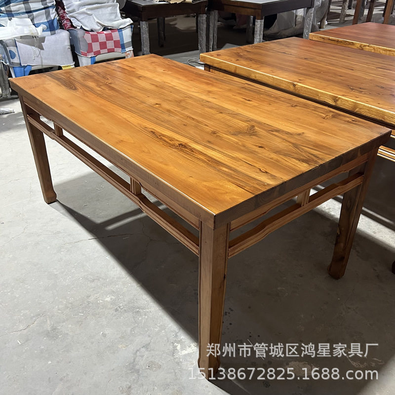 老式八仙桌实木四方桌椅组合面馆酒店饭店餐馆农家乐明清仿古餐