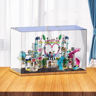 LEGO41347心湖城度假区亚克力展示盒积木模型收纳展柜透明防尘罩