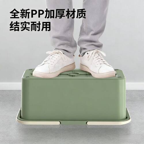 米创拖把桶家用大号长方形塑料水桶带轮加厚海绵拖把桶涮洗墩布桶