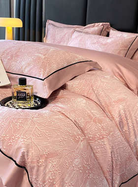 轻奢160支纯棉田园印花四件套全棉床单被套床笠新款高端床上用品