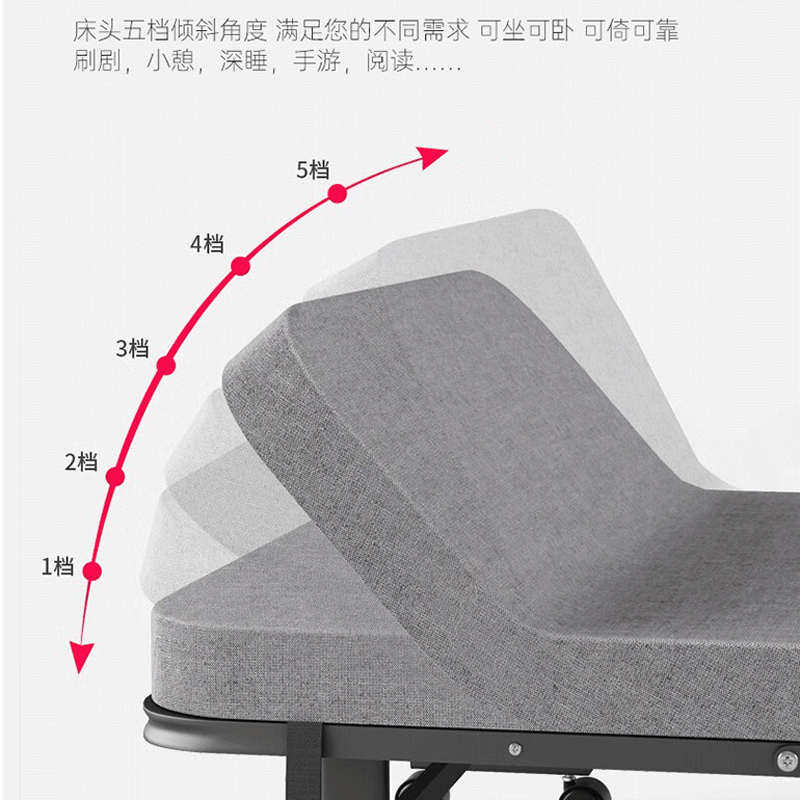 午休折叠床单人床办公室午睡家用多功能加宽四折海绵木板床陪护床