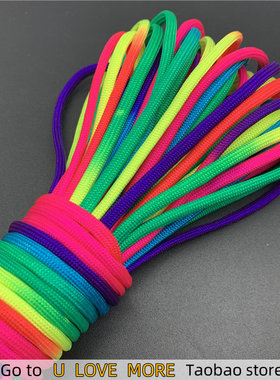 5yards 4mm Rainbow Colors Cord Rope III 7 Strand Parachute L