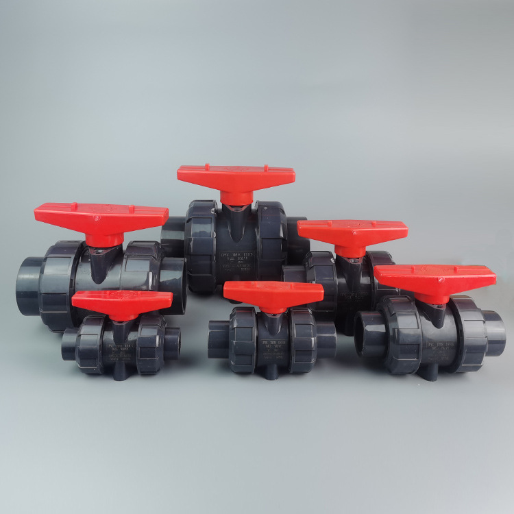 UPVC活接球阀40mm DN32 1寸2 PVC双由令球阀 UPVC耐腐蚀塑料阀门
