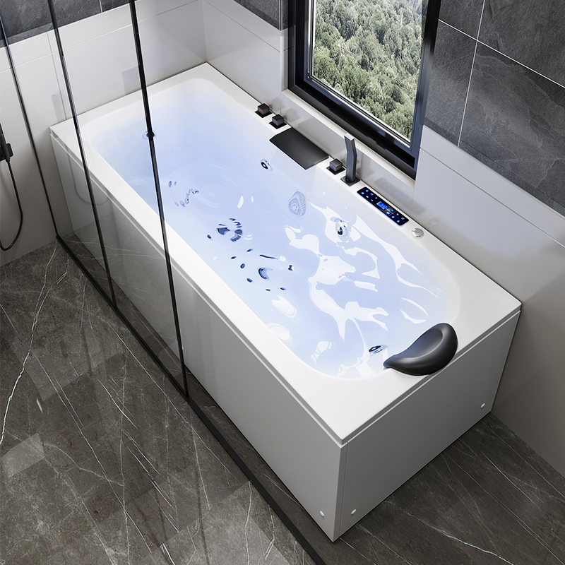 【热销】九牧亚克力小户型家用冲浪浴缸智能恒温按摩浴缸加热浴盆