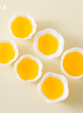 天雨粟 冰种璞玉瓷花瓣茶杯品茗杯单杯个人主人杯家用功夫茶具