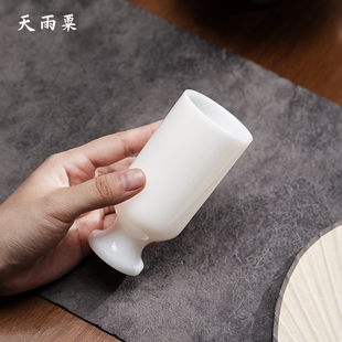 冰种璞玉瓷曹魏白玉杯文创茶杯主人杯酒杯陶瓷摆件伴手礼 天雨粟