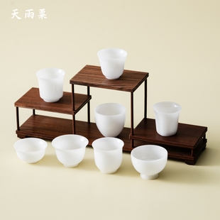 天雨粟 璞玉瓷茶杯客杯品茗杯小杯茶盏冰种玉瓷高档家用功夫茶具