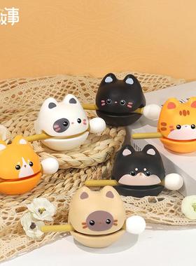 解压小木鱼摆件办公桌面情绪治愈好物可爱佛系木鱼敲打小礼物