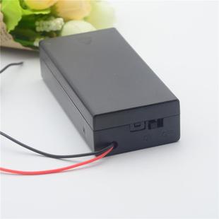 带盖2节18650电池盒 7.4V电池盒全封闭带开关2节18650锂电池仓2槽