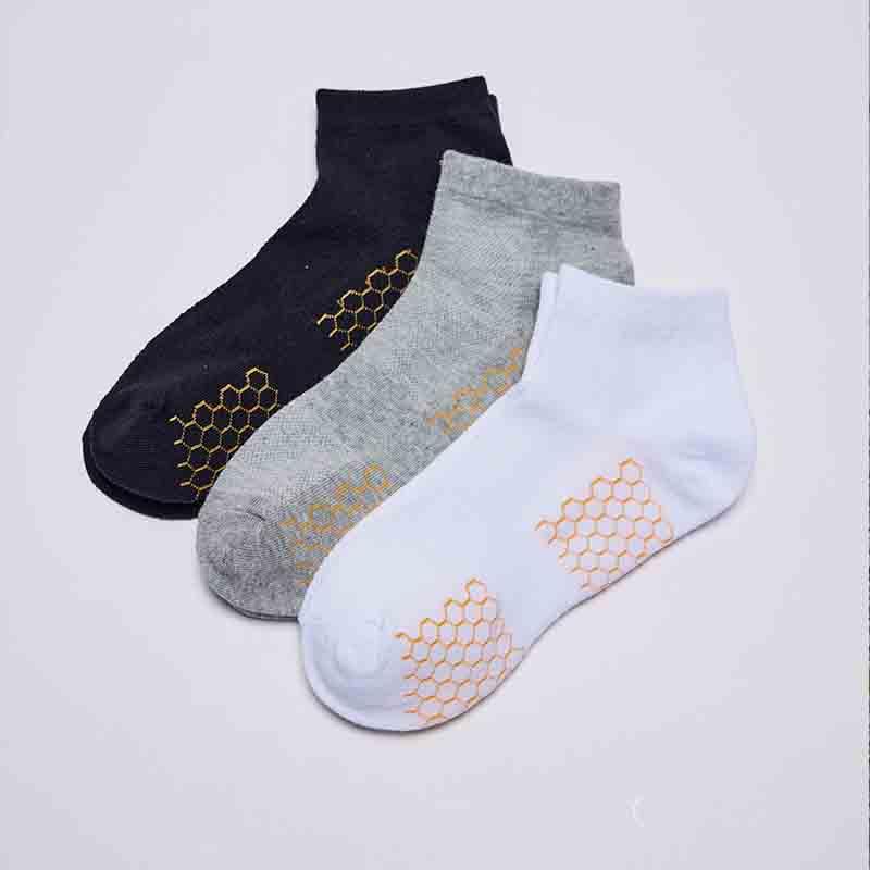 蜂窝袜子男短筒纯棉防臭透气运动