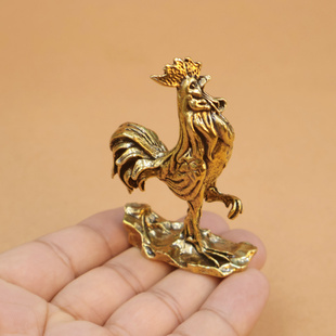 宝福鸡安宅工艺品家居装 黄铜十二生肖大公鸡摆件元 饰 南海聚财