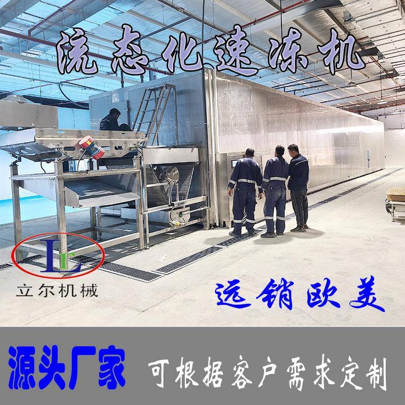 大型商用胡萝卜粒连续式流态化速冻机设备青豆单冻机产量大