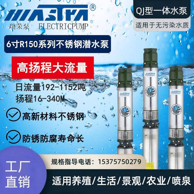 R150水泵自吸泵深井潜水泵增压泵不锈钢农用灌溉浇地水泵