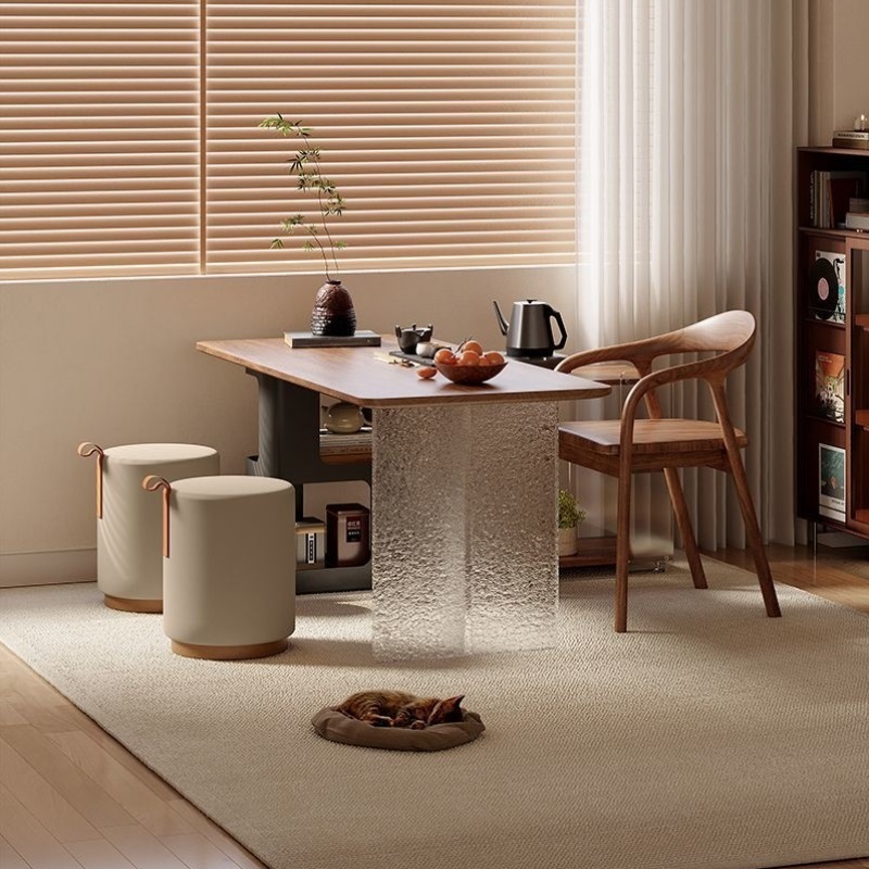 新中式北美黑胡桃实木阳台茶桌家用小户型茶台办公室2025新款高端