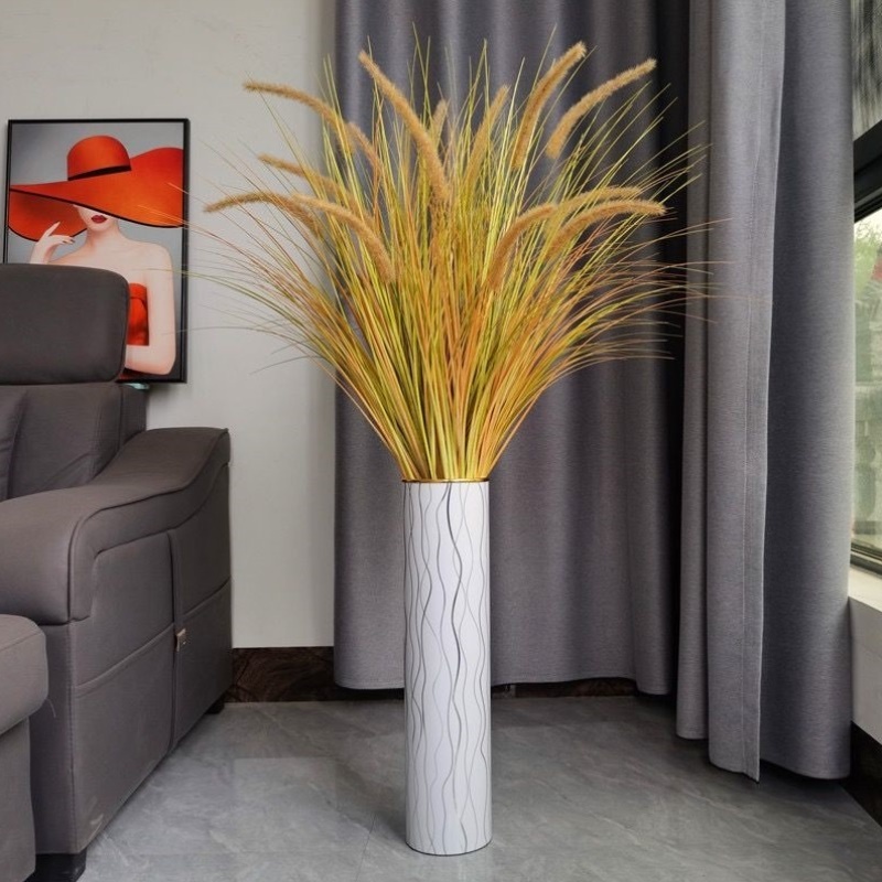 新款仿真狗尾巴草假花客厅摆件干花大束落地植物室内造景装饰花艺