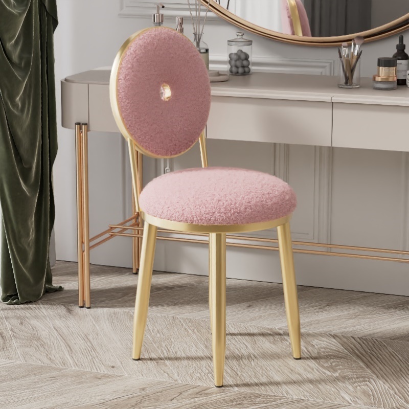 北欧设计师椅子网红梳妆凳化妆椅家用甜甜圈餐椅创意靠背化妆椅子