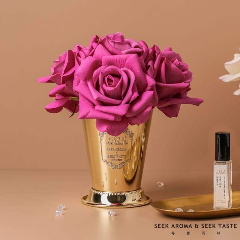 轻奢高档永生仿真玫瑰花无火香薰家用室内持久卧室房间香氛礼物