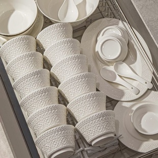 家用白瓷骨瓷乔迁 碗碟套装 2025新款 原创碗具景德镇釉下彩餐具套装