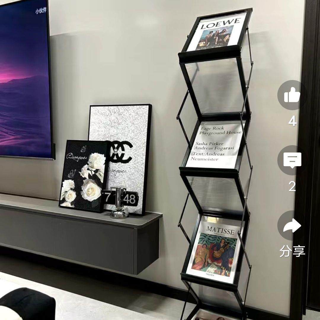 网红中古ins风展示书报架
